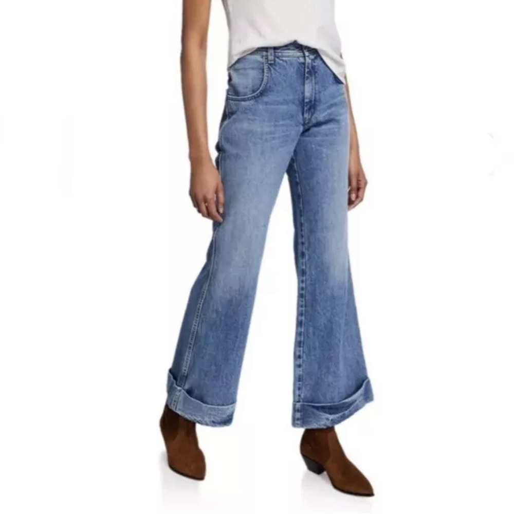RE/DONE 70s Ultra High Rise Cuffed Bell Bottom Jeans Size 29